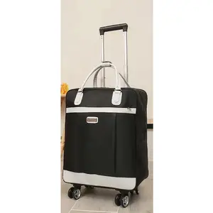 WATERPROOF OXFORD FABRIC SOFT LUGGAGE 4 WHEELS TRAVELLING HAND TROLLEY BAG CLASSIC LUGGAGE BAG