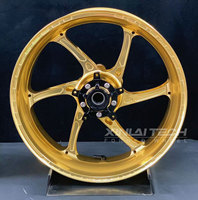 Roues de moto forgées à cinq branches en or anodisé personnalisées XINLAI, 17-18 pouces, jantes en alliage CNC légères pour Yamaha R1 R1M MT10