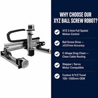 Motor Aktuator Sekrup Bola Rel Linier QIGE untuk Lengan Robot, Meja XYZ Sumbu Z, Robot Kartesian 0.8kW 380V Beban 25kg Garansi 2 Tahun