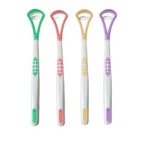 Nettoyeur de langue double face en silicone et plastique durable pour l'hygiène bucco-dentaire, le nettoyage des dents et le soulagement de la mauvaise haleine