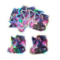 Autocollant holographique découpé sur mesure, étiquette en vinyle papier imprimée offset, finition brillante, étanche, avec gaufrage/débossage pour