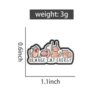 नारंगी बिल्ली एनमेल पिन दुनिया की सभी बिल्लियों को प्यार करते हैं ब्रोच लैपल बैज पालतू दोस्तों के लिए - Product Image 6