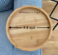 Plateau à clipser pour accoudoir de canapé en bambou naturel Table d'appoint pour télécommande et porte-boisson Plateau à clipser pour canapé