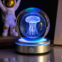 Sphère Planète du Système Solaire en Verre pour la Vente en Gros, Boule de Cristal Galaxie Gravée au Laser 3D avec Lumière LED et Lampe de Nuit
