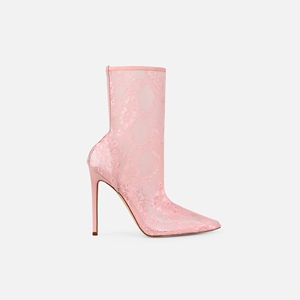 Nuovo Stile 2025 Stivaletti da Donna con Tacco <span class=keywords><strong>a</strong></span> Spillo in Pizzo, Punta Affusolata, Motivo Floreale in Pizzo, Tacchi Alti, <span class=keywords><strong>Sandali</strong></span> Bootie - Product Image 4
