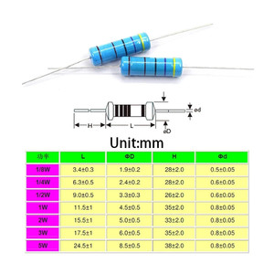 Résistance 10 ohms 2W, résistance à film métallique, précision 1%, assortiment de résistances, kit DIY pour résistances 1K, 100, 220, 470 ohms - Product Image 3
