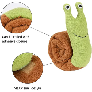 Respectueux de l'environnement de luxe reniflant la peluche escargot chien jouet mode couineur rempli formateur jouet avec de la nourriture pour chien jouant - Product Image 4