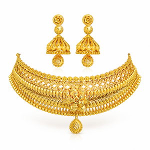 Ensemble d'accessoires de mode plaqué or pour femme, prêt à la vente, collier avec boucles d'oreilles, par les exportateurs - Product Image 1