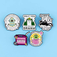 Broches en émail 'Only You Can Prevent Drama Llama' - Humour et satirique - Bijoux de revers - Vente en gros