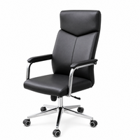 Chaise de bureau exécutive en cuir PU ergonomique réglable en hauteur, pivotante, pour conférence