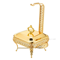 Peralatan Perlengkapan Hotel & Restoran Lainnya 2.0L Penghangat Makanan Prasmanan Kotak Emas Chafing Dish