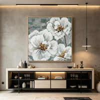 Décoration murale sur toile faite main, paysage abstrait moderne à texture 3D, tableau luxueux arbre de vie à feuille d’or