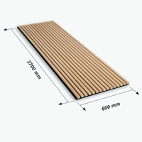 Panneau acoustique en bois à lattes 60 x 60 cm, décoration murale musicale moderne, panneau acoustique en bois et feutre Akupanel pour hôtel, appartement
