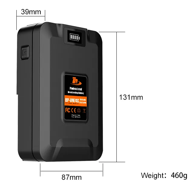 Batería de iones de litio recargable de 14,8 V, batería de montaje de bloqueo de 74W para videocámara de transmisión de vídeo Sony