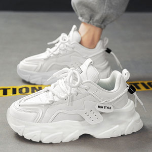 Men's Breathable Genuine Leather Shoes-2026 Summer New Style Trendy Youth Sports Casual Thick Sole Reinforced <b>Heel</b> Versatile - Product Image 2