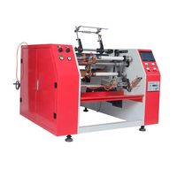 Machine à rembobiner électrique à 3 arbres de bonne qualité pour feuille d'aluminium de qualité alimentaire, avec unité de programmation PPD PLC, en caisse en bois, semi-automatique