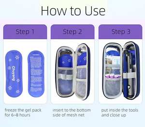 당뇨병 테스트 스트립 및 인슐린 쿨러 백, EVA 소재 방수 충격 방지 여행용 케이스 (인슐린 펜용) 20*7*5CM - Product Image 2