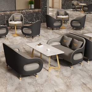 <b>Office</b> <b>Sofa</b> Set PU Leather High-Density Sponge Comfortable For Restaurant Commercial Space - Product Image 2