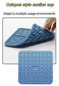 Pola Natal bentuk persegi Lick Pad bantuan kecemasan hewan peliharaan tahan lama pengumpan lambat mangkuk silikon anjing Lick Mat dengan cangkir hisap - Product Image 5