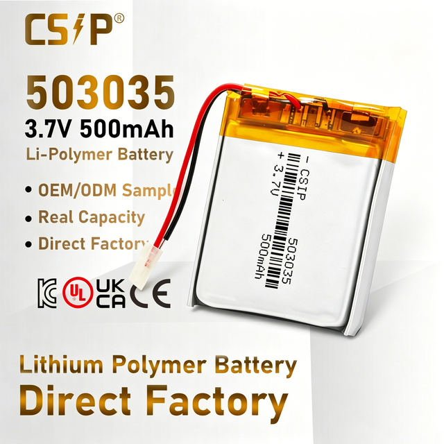 503035 500mah 3.7v Lithium Polymer Battery LP503035 500mA Lithium Ion Cells Rechargeable Batteries Lipo Batteries