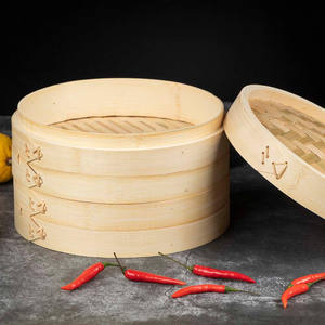 Bamboo Steamer Eco-Friendly Durable Food 27cm <strong>Fish</strong> Two-Layer Rice Steaming Basket Dumpling Steam <strong>Pot</strong> 8L Capacity Gas Induction - Product Image 1