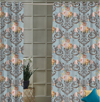 Rideau d'impression de motif floral de conception de mode 100% assombrissement de pièce occultante de fenêtre de polyester