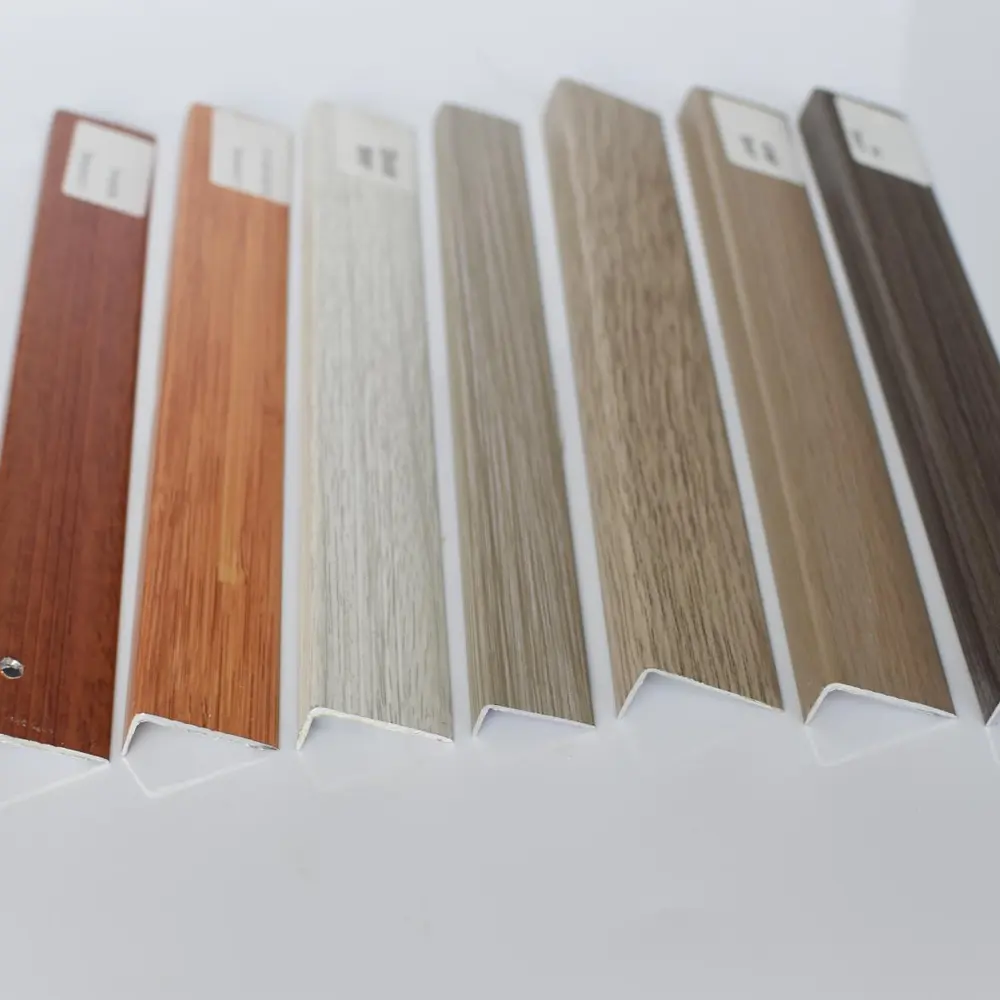 aluminum wood effect side L shape strips edge floor trim