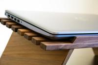 Support d'ordinateur portable pliable en bois de noyer massif, éco-responsable, fabriqué à la main, avec installation sur table