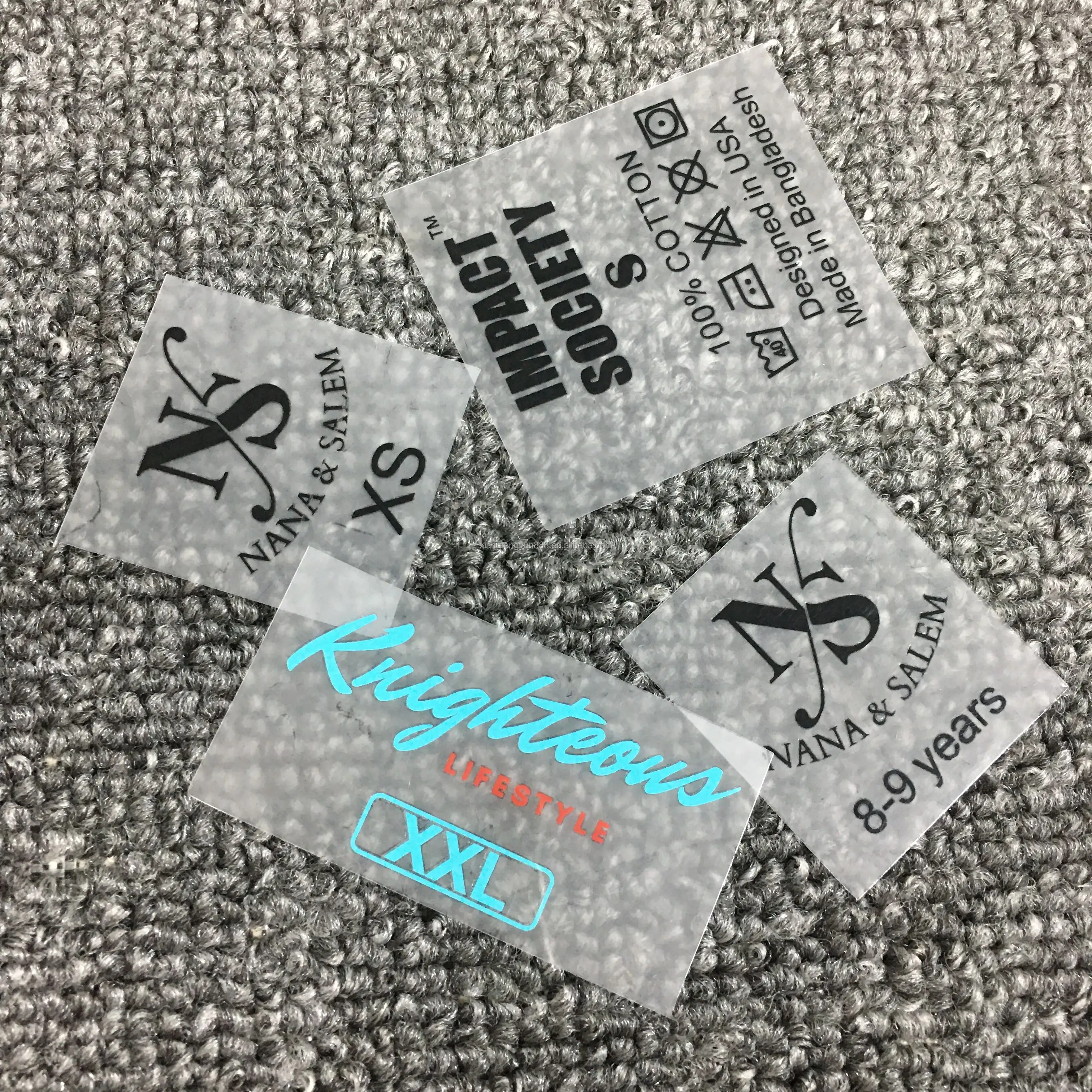 Custom logo printed heat transfer garment labels iron on heat transfer label roll 3d label heat transfer