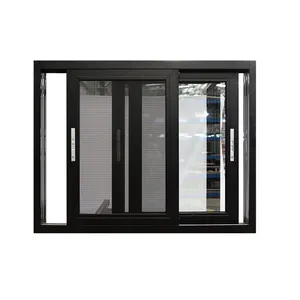 Sistema di porte scorrevoli personalizzato doppio vetro impatto uragano finestra scorrevole in alluminio