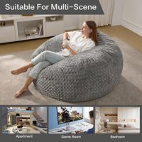 Hobestluk Caterpillar paresseux canapé chaise 50 pouces Shaggy fausse fourrure mousse à mémoire rempli couverture amovible grand adulte sol pouf