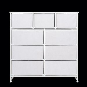 Modern Freestanding Panel Pine Bedroom Dresser <b>Cabinet</b> With Stainless Steel MDF Fabric Support - Product Image 5