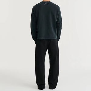 Custom 240gsm 100% Katoenen Kledingstuk Geverfd Steen Gewassen Terug Logo Borduurwerk Dagelijks Dragen Zwaargewicht Boxy Fit Shirt Met Lange Mouwen - Product Image 3