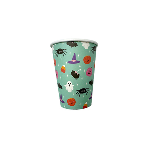Vasos Desechables de Papel para Fiestas de Halloween y Acción de Gracias, 12 oz, Diseño Bonito (Murciélagos, Fantasmas, Calabazas), Juego de 8, Verde <span class=keywords><strong>Pastel</strong></span>, Multicolor - Product Image 1