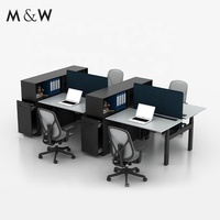 Mobilier moderne de luxe M & W Bureau de direction Bureau moderne en forme de L Bureau de direction de luxe complet en métal en forme de L