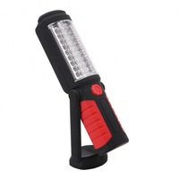 Lampe de travail d'urgence portative en aluminium à 36+5 LED, rechargeable par USB, 1500mAh, support magnétique, lampe de réparation automobile COB, noir/bleu