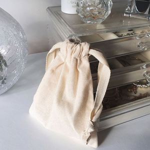 Professional Manufacturer 5OZ Cotton <b>Drawstring</b> Gift <b>Pouch</b> Jewelry <b>Pouch</b> Custom Printed Reusable Cotton <b>Pouch</b> With Cotton Ribbon - Product Image 2