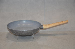 Juego de utensilios de cocina de aluminio forjado con recubrimiento de mármol antiadherente, sartén con tacto suave de madera, superventas - Product Image 5