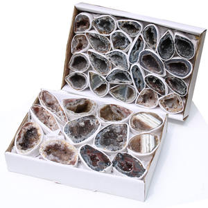 도매 가격 고품질 천연 우루과이 오닉스 마노 불규칙한 모양의 큰 드 루드 오드 크리스탈 스톤 견본 상자 - Product Image 1