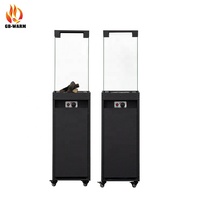 Brasero à gaz autoportant en acier pour extérieur avec roues et télécommande, certifié CE, idéal pour le camping et les fêtes de jardin