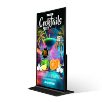 Affichage numérique sur pied haute résolution 4K, écran LCD ultra-fin de 75 pouces, lecteur publicitaire portable sur roulettes, animation, utilisation en ascenseur