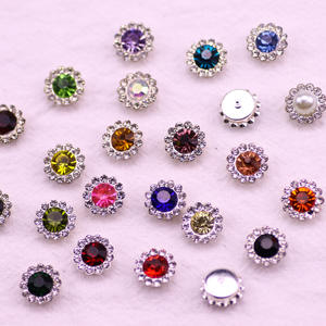 Accesorios de Disfraces de Danza, Manualidades, Lazos de Diamantes de Imitación con Forma de Flor de Girasol de Doble Capa Redonda de 10/12 mm - Product Image 3