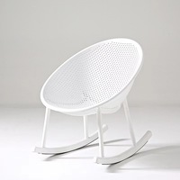 Nordique moderne en plastique Chaise longue Simple adulte couchage inclinable pour la maison salon balcon Internet-célèbre creux à bascule