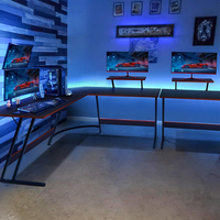 Venta al por mayor de alta calidad de actualización personalizada marco de acero grueso MDF Placa de escritorio mesa de juegos de trabajo en casa electrónica deporte mesa de ordenador
