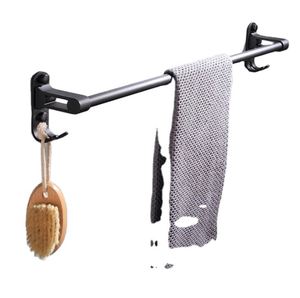 WEKIS Single <b>Pole</b> Bathroom Towel Rack with Free Perforated Ring Space Aluminum Metal Design - Product Image 5