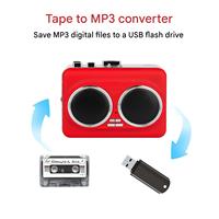 Lecteur de cassette portable personnalisé en usine avec enregistreur, rétroversion automatique, double haut-parleur, convertisseur MP3, alimentation USB et sur batterie, audio rétro