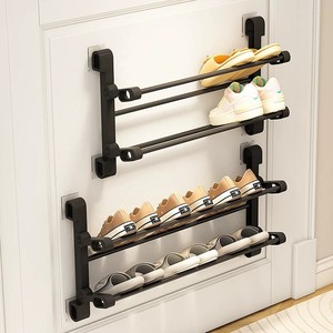 Folding <b>Shoe</b> <b>Rack</b> Wall Mounted Behind Door Storage For Sneakers Boots High Heels Simple Design Rectangle Shape - Product Image 1