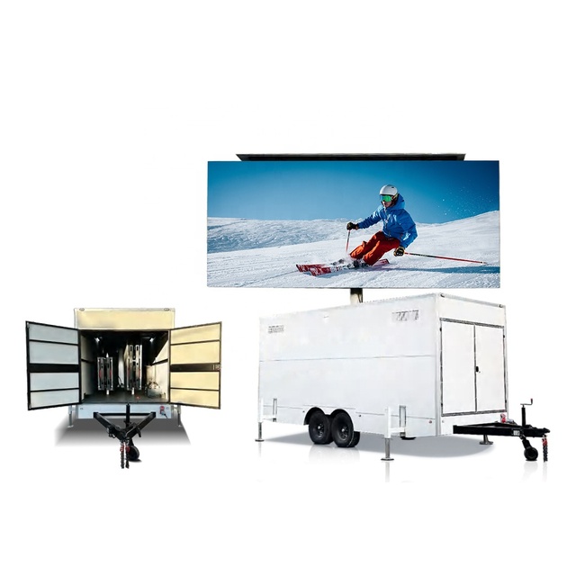 7mx3m LED Screen Mobile Vehicle Video Wall LED Display Advertising Trailer With Lifting and Flipping System