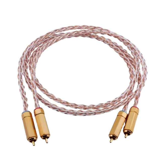 DAJIANG OEM Customized Hi-end Hifi PVC Bare Copper Conductor Non-Shielded RCA Cable 2RCA Male Male Interconnect for Speaker DVD