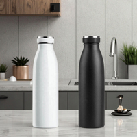 Bouteille d'eau sport en acier inoxydable à double paroi isolée sous vide personnalisée de 500 ml/750 ml, isolation thermique de 6 à 12 heures pour